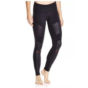 ALO Yoga Moto Legging Black SMALL mesh matte